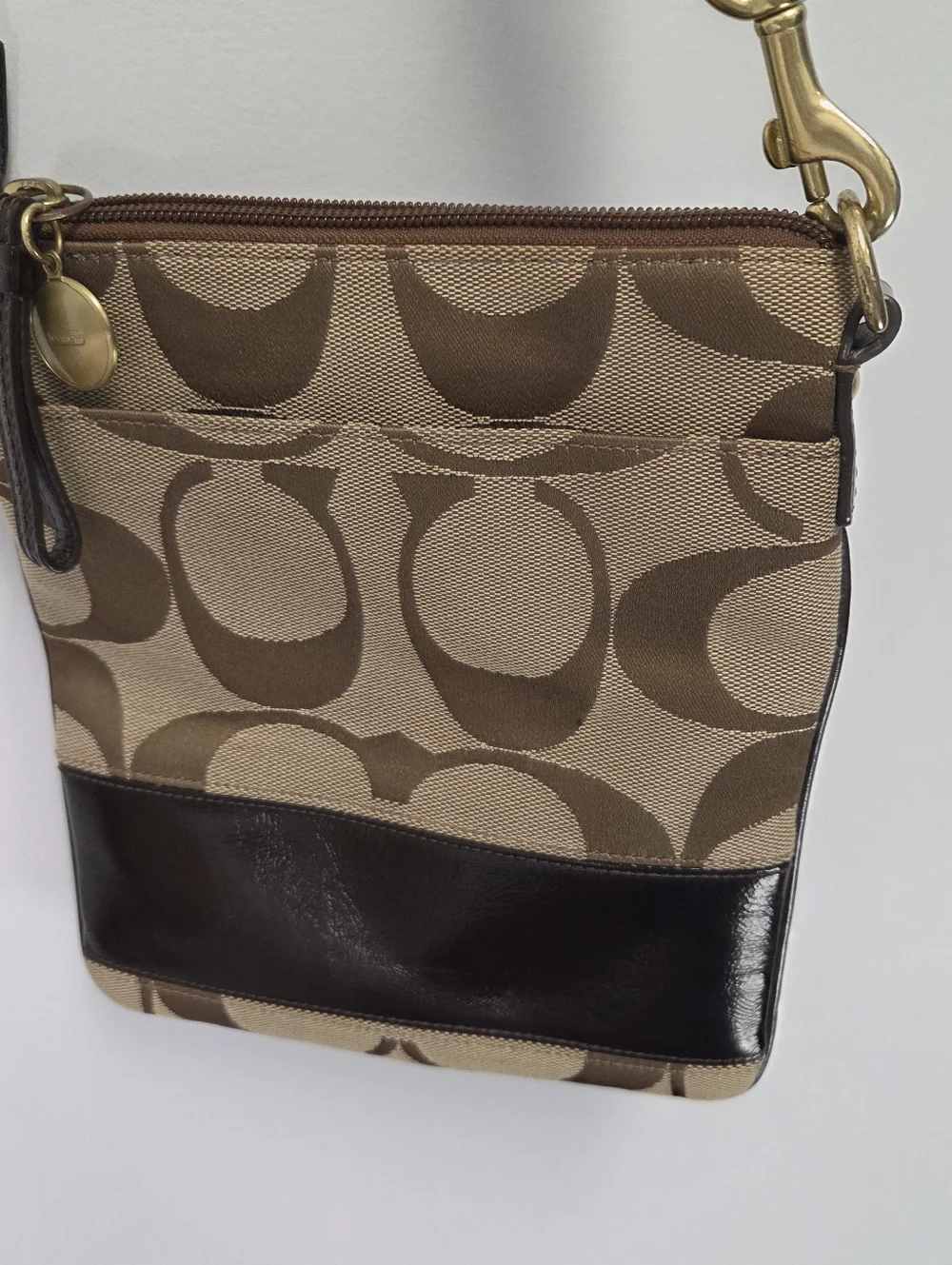 Y2K Coach Swingpack Crossbody Signature Canvas Bag E0849-41644